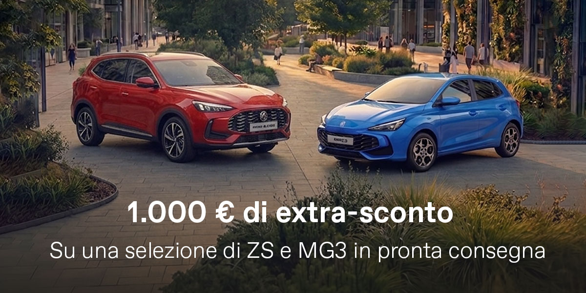 1.000 € di sconto su MG ZS e MG3